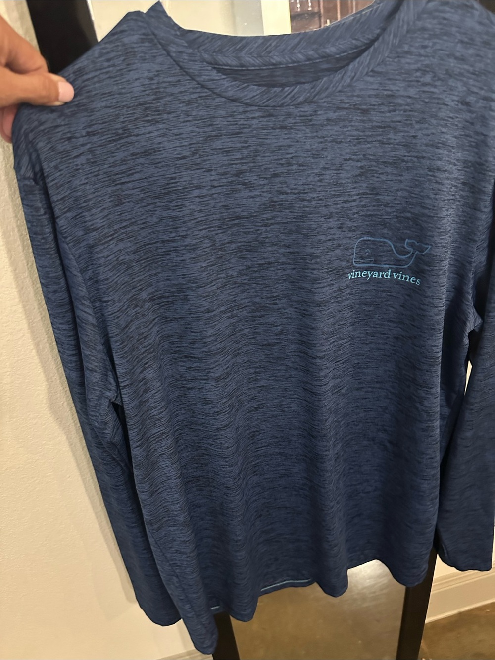 Vineyard Vines Blue Heather Long Sleeve Performance Shirt